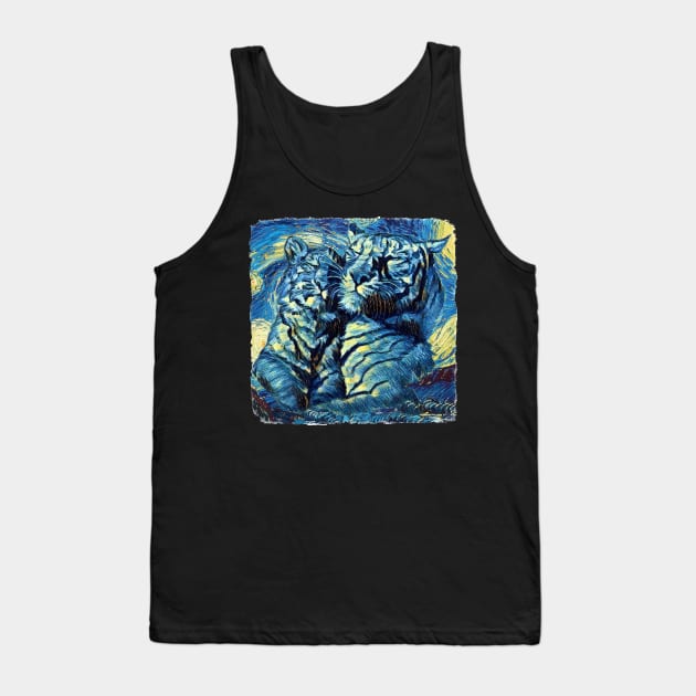 Tigers Van Gogh Style Tank Top by todos